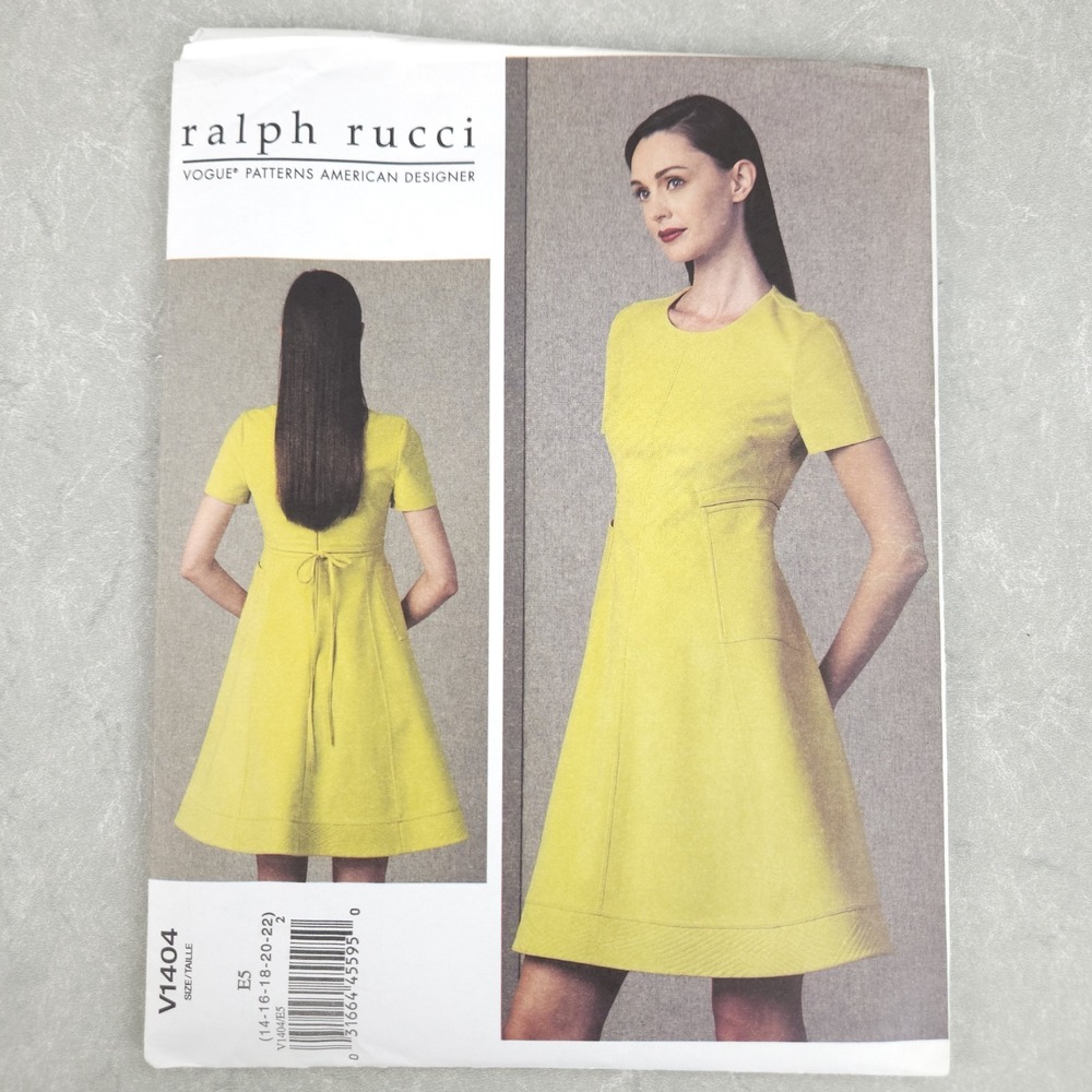 Vogue V1404 Ralph Rucci Flared A-line Dress Sewing Pattern Minimalist 14-22
